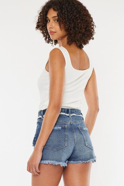 Kancan Distressed Button Fly Denim Shorts for a perfect OOTD – dress to impress outfits from Amexza