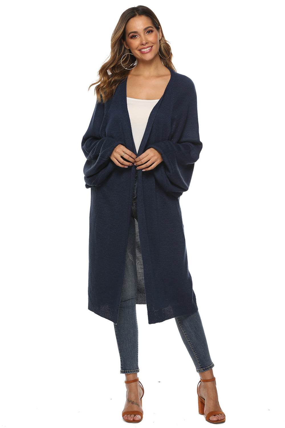 Long Sleeve Open Front Cardigan for a perfect OOTD – dress to impress outfits from Amexza