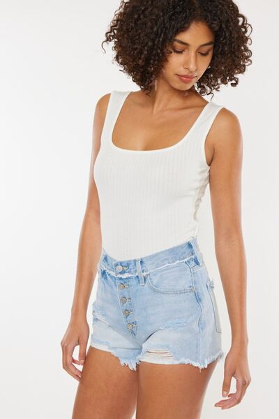 Kancan Distressed Button Fly Denim Shorts for a perfect OOTD – dress to impress outfits from Amexza