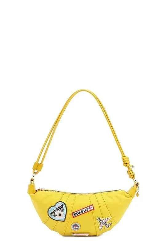 Nicole Lee USA Color Patch Croissant Bag Yellow One Size for a perfect OOTD – dress to impress outfits from Amexza