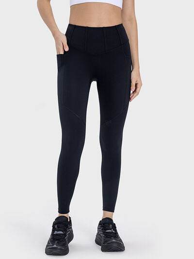 Millennia Pocketed High Waist Active Leggings - Amexza