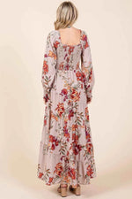 Mittoshop Flower Print Smocked Diagonal Tiered Maxi Dress for a perfect OOTD – dress to impress outfits from Amexza