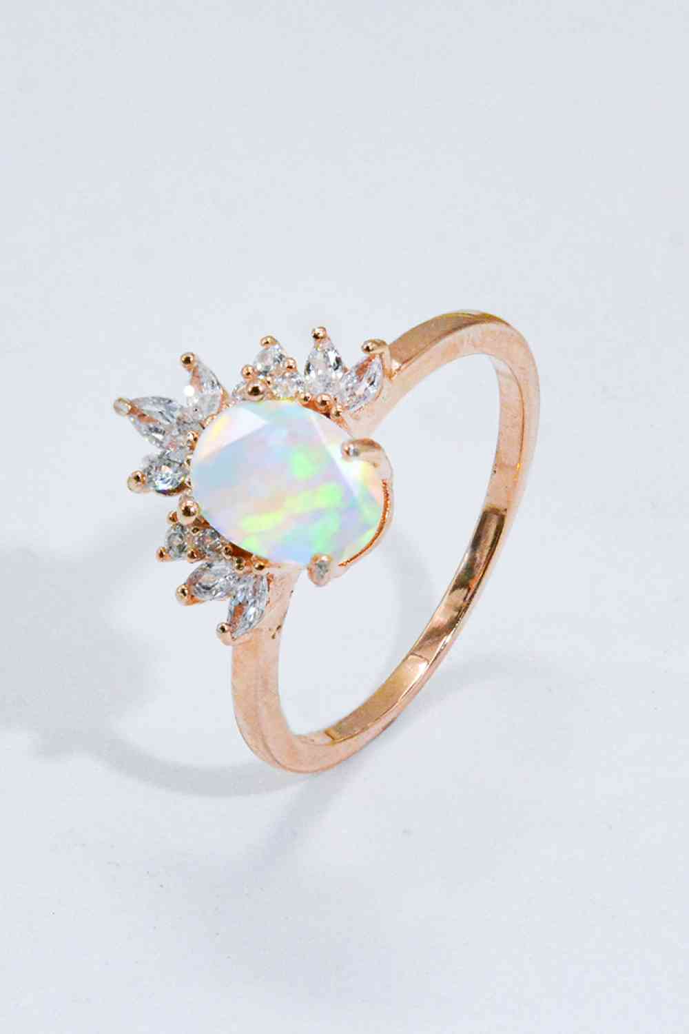 Best Of Me 925 Sterling Silver Opal Ring Rose Gold for a perfect OOTD – dress to impress outfits from Amexza