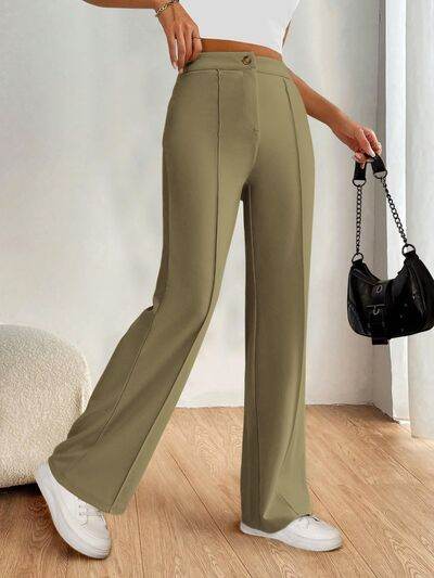 High Waist Wide Leg Pants Matcha Green for a perfect OOTD – dress to impress outfits from Amexza