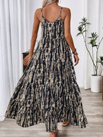Printed Scoop Neck Maxi Cami Dress - Amexza