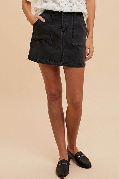 Annie Wear Cargo Denim Mini Skirt for a perfect OOTD – dress to impress outfits from Amexza