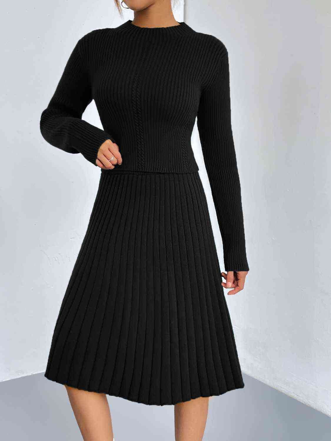 Rib-Knit Sweater and Skirt Set for a perfect OOTD – dress to impress outfits from Amexza