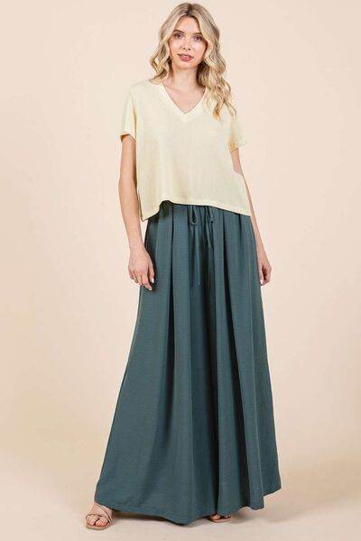 Mittoshop Pleated Wide Leg Pants Hunter Green for a perfect OOTD – dress to impress outfits from Amexza