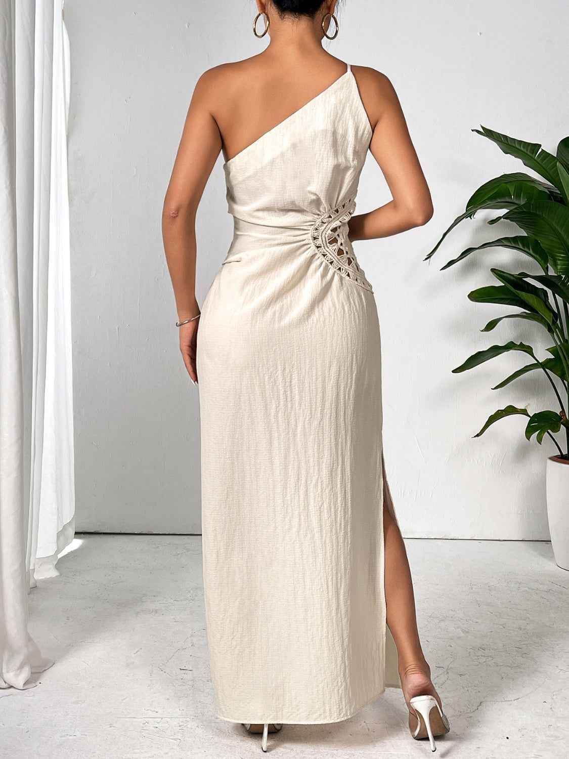 Honey Slit One Shoulder Sleeveless Maxi Dress for a perfect OOTD – dress to impress outfits from Amexza