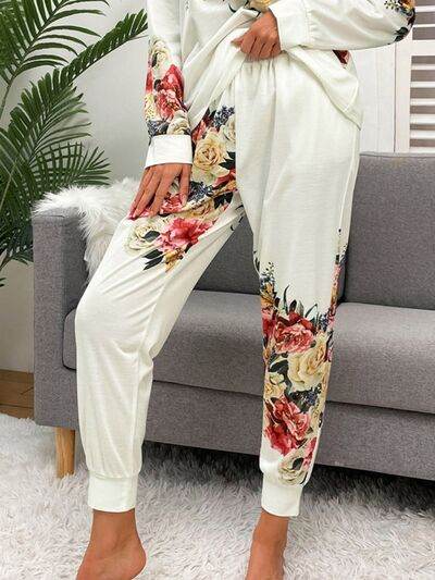 Shiny Printed Round Neck Top and Pants Lounge Set for a perfect OOTD – dress to impress outfits from Amexza