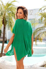 Angel Wings Slit V-Neck Short Sleeve Cover Up for a perfect OOTD – dress to impress outfits from Amexza