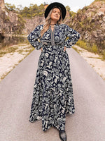 Plus Size Long Sleeve Maxi Dress - Amexza