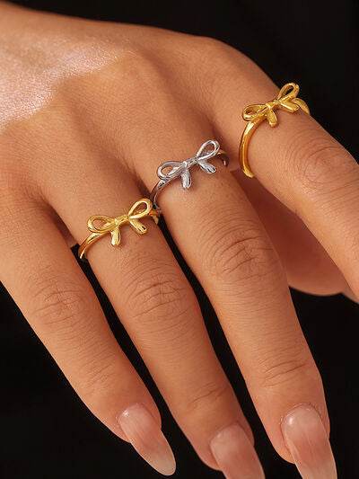 Stainless Steel Bow Ring for a perfect OOTD – dress to impress outfits from Amexza