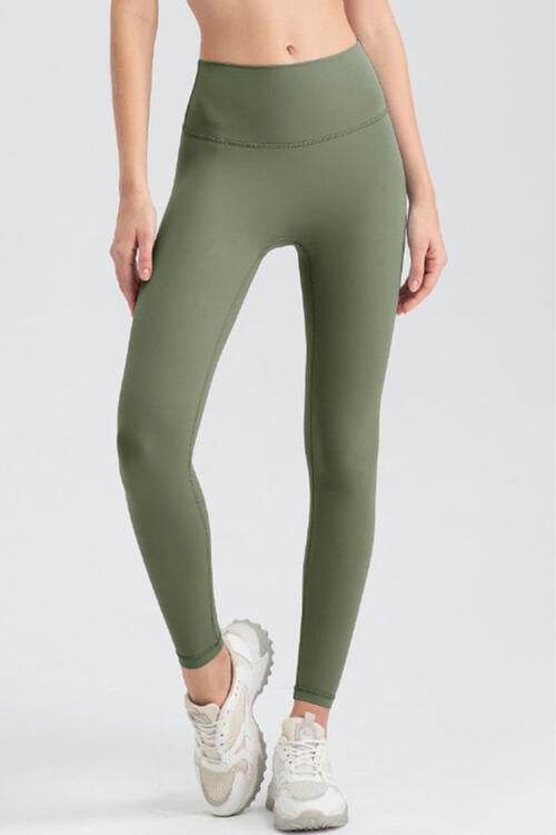 Wide Waistband Sport Leggings - Amexza