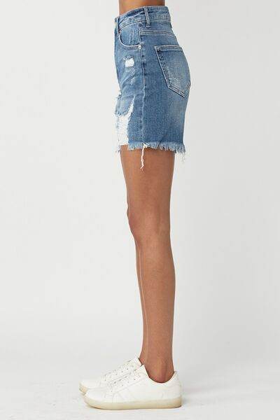 RISEN High Waisted Distressed Denim Shorts for a perfect OOTD – dress to impress outfits from Amexza