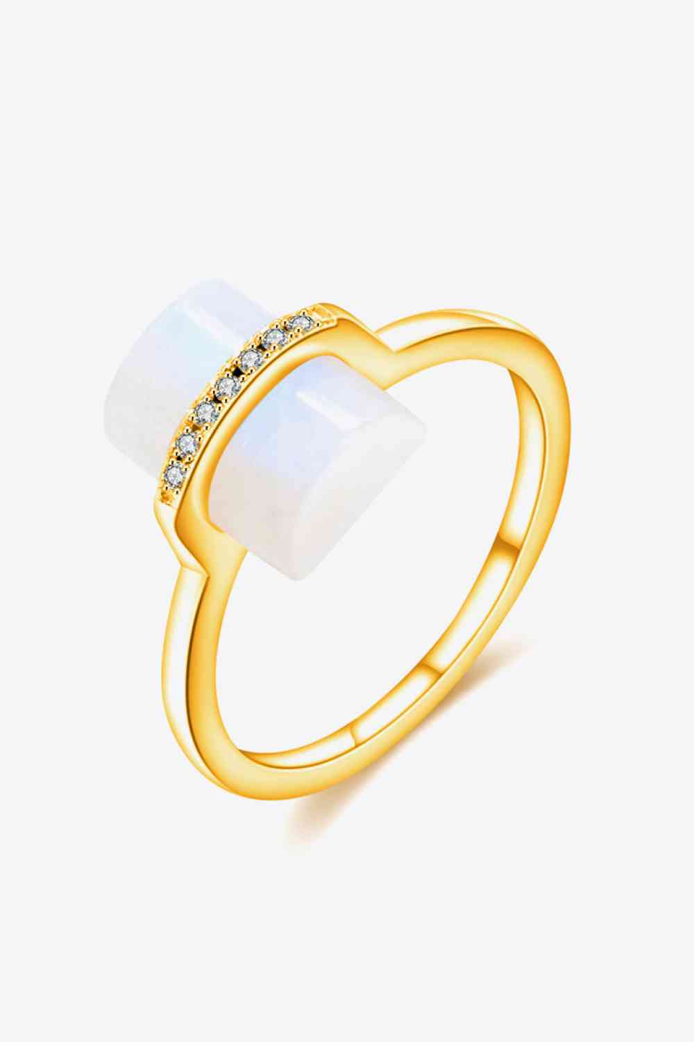 Natural Moonstone Platinum-Plated Ring Gold for a perfect OOTD – dress to impress outfits from Amexza