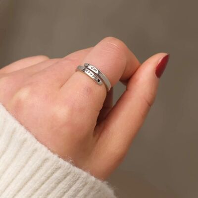 925 Sterling Silver Engraved Bypass Ring for a perfect OOTD – dress to impress outfits from Amexza