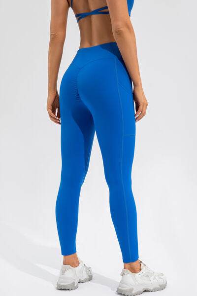 High Waist Active Leggings with Pockets - Amexza