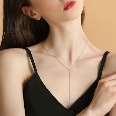 1.3 Carat Moissanite 925 Sterling Silver Drop Necklace for a perfect OOTD – dress to impress outfits from Amexza