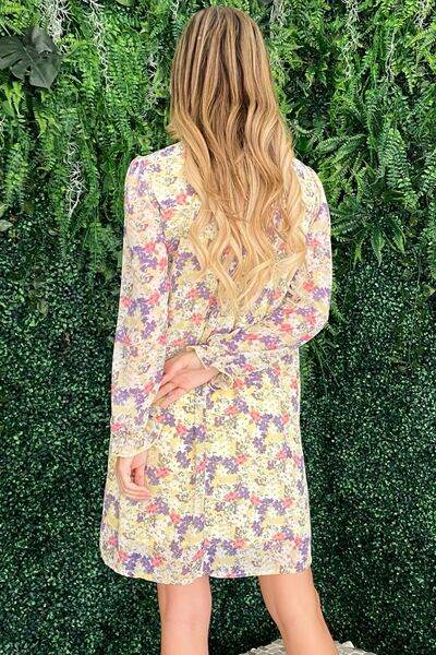 And The Why Floral Mock Neck Flounce Sleeve Dress for a perfect OOTD – dress to impress outfits from Amexza