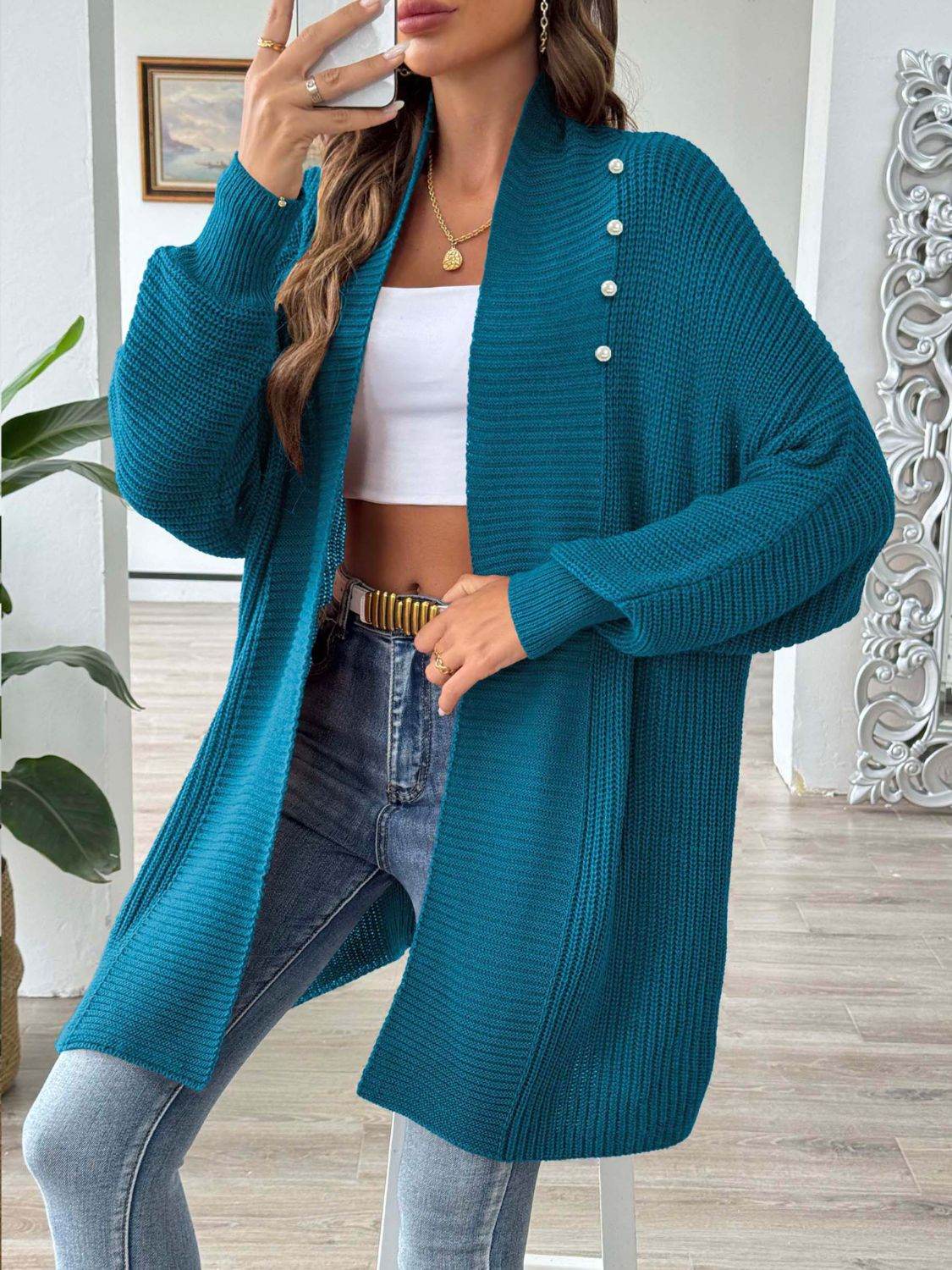 Open Front Long Sleeve Cardigan for a perfect OOTD – dress to impress outfits from Amexza