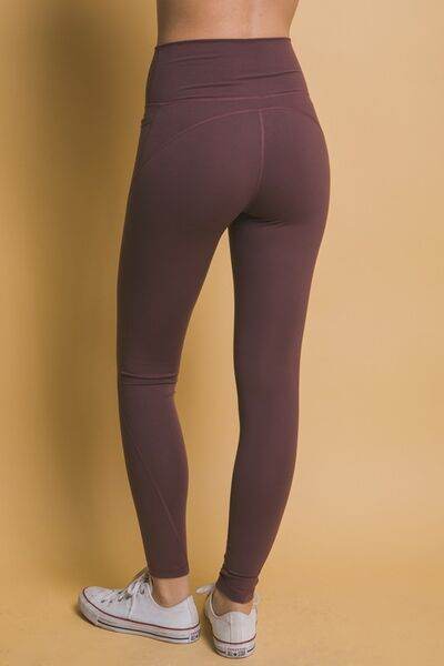 Love Tree High Waist Leggings with Side Pockets - Amexza