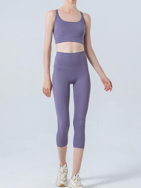 Wide Waistband Cropped Sports Leggings for a perfect OOTD – dress to impress outfits from Amexza