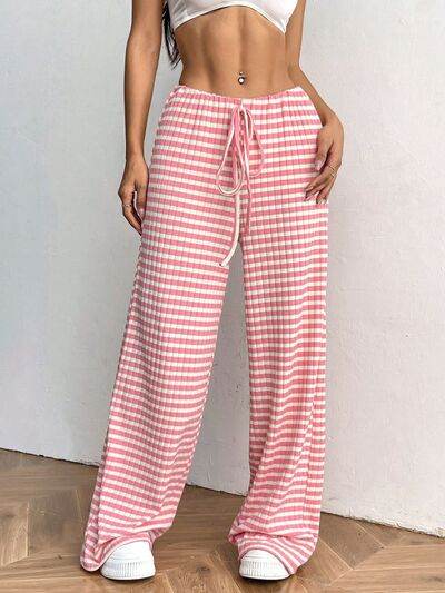 Tied Striped Wide Leg Pants Blush Pink for a perfect OOTD – dress to impress outfits from Amexza