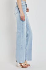 RISEN Full Size Wide Leg V Dipped Front Waist Jeans - Amexza