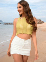 Cutout Round Neck Sleeveless Cover Up for a perfect OOTD – dress to impress outfits from Amexza