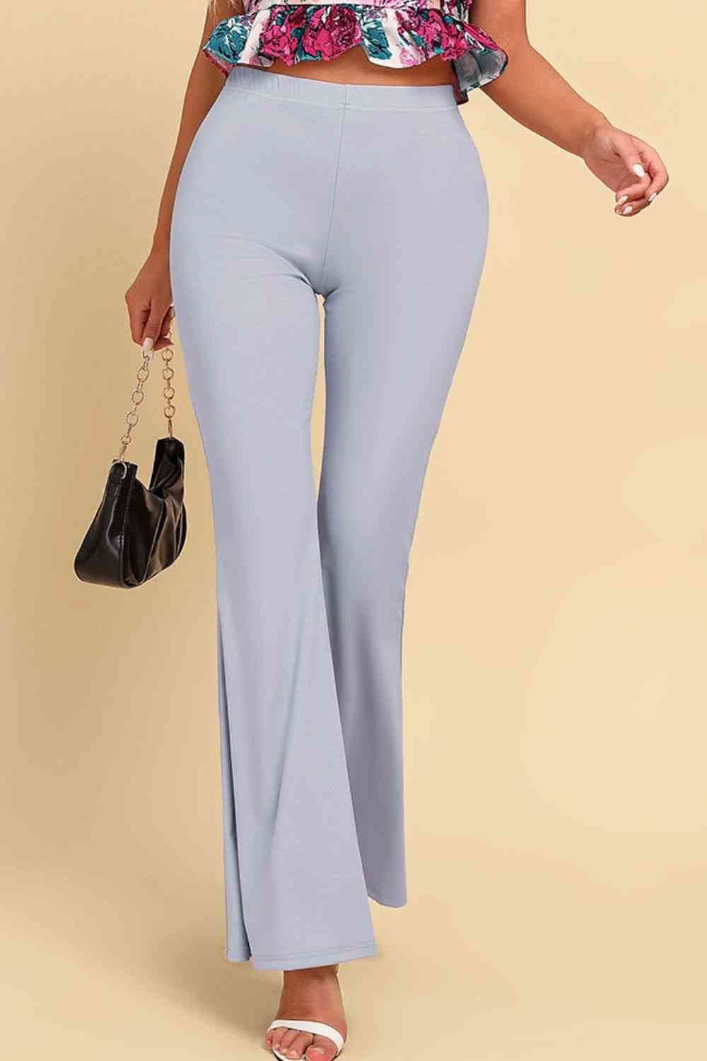 Pull On Flared Pants Light Gray for a perfect OOTD – dress to impress outfits from Amexza