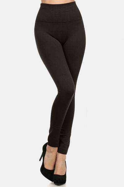 Yelete Seamless High Waist Fleece Leggings Black One Size-Regular for a perfect OOTD – dress to impress outfits from Amexza