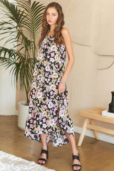 ADORA Floral Grecian Neck Midi Dress for a perfect OOTD – dress to impress outfits from Amexza