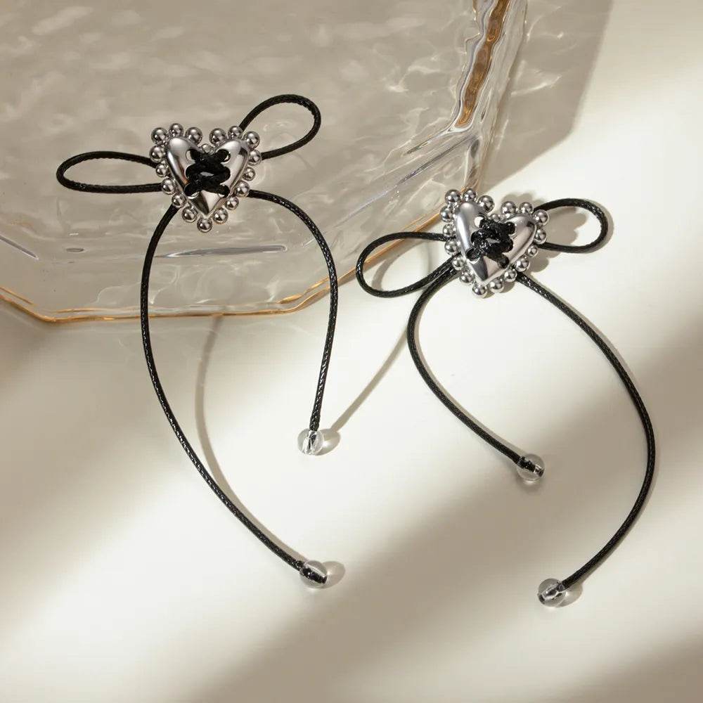 Stainless Steel Wax Rope Heart Earrings for a perfect OOTD – dress to impress outfits from Amexza