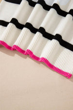 Striped Round Neck Drop Shoulder Sweater for a perfect OOTD – dress to impress outfits from Amexza