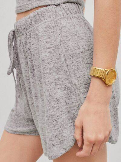 Quarter Button Sleeveless Top and Drawstring Shorts Lounge Set for a perfect OOTD – dress to impress outfits from Amexza