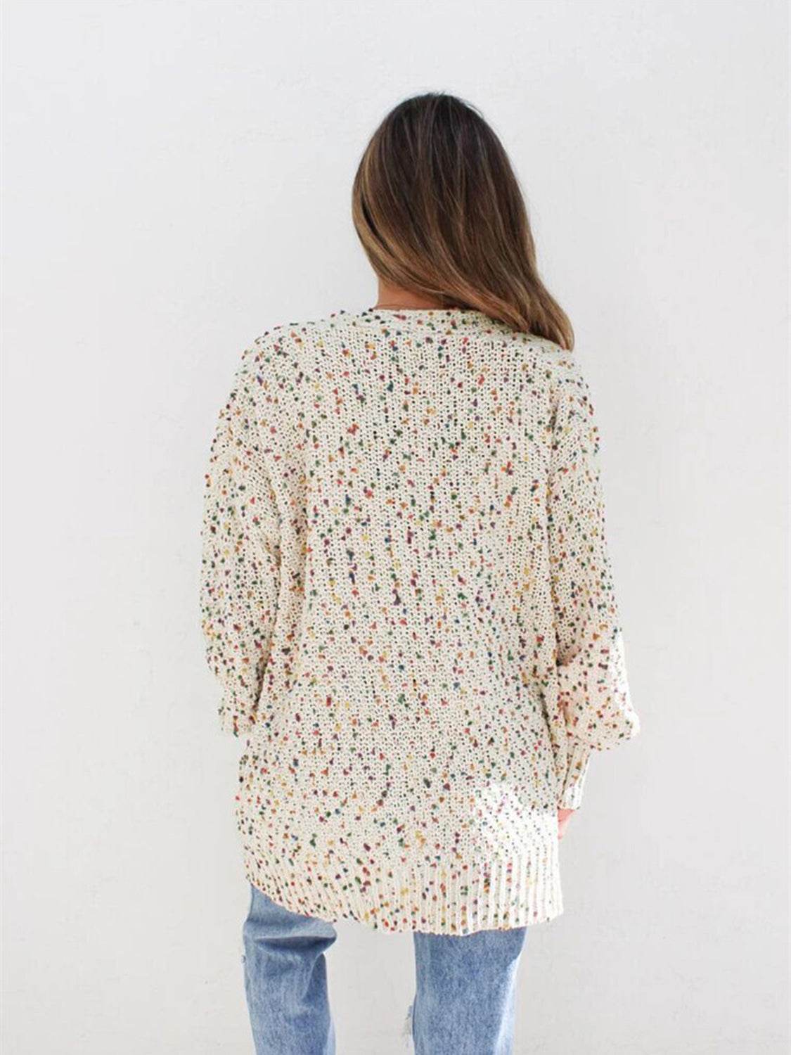 Multicolored Open Front Cardigan - Amexza