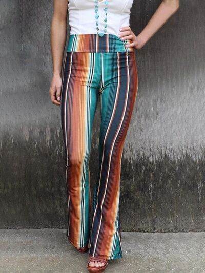 High Waist Striped Bootcut Pants Multicolor for a perfect OOTD – dress to impress outfits from Amexza