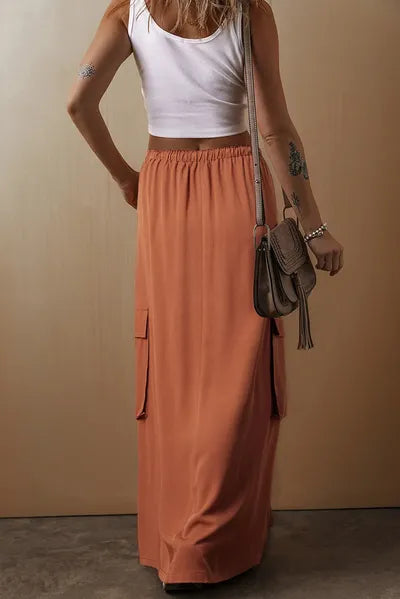 Drawstring Maxi Skirt with Pockets for a perfect OOTD – dress to impress outfits from Amexza