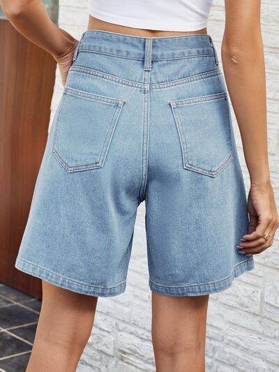 High Waist Denim Shorts with Pockets for a perfect OOTD – dress to impress outfits from Amexza