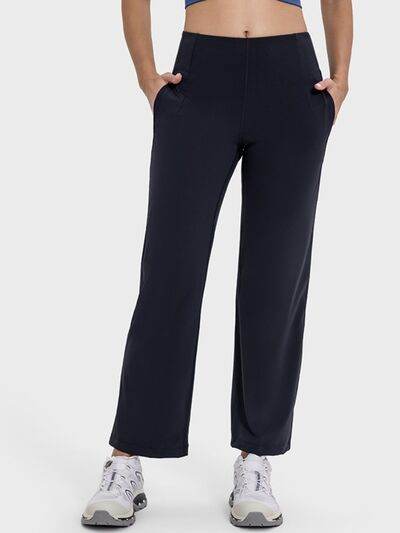 Millennia Pocketed High Waist Active Pants - Amexza