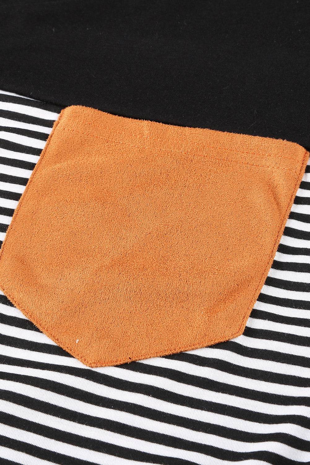 Striped Round Neck Long Sleeve T-Shirt - Amexza