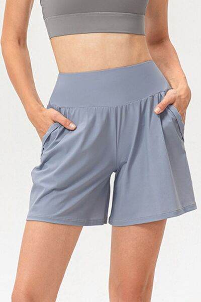 Pocketed Elastic Waist Active Shorts for a perfect OOTD – dress to impress outfits from Amexza