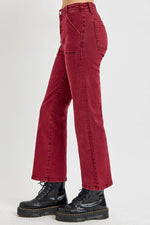 RISEN Full Size High Rise Straight Jeans with Patch Pockets - Amexza