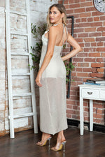 Crochet Flower Halter Neck Knit Dress for a perfect OOTD – dress to impress outfits from Amexza