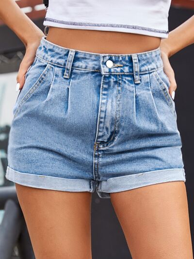 Denim Shorts with Pockets Light for a perfect OOTD – dress to impress outfits from Amexza