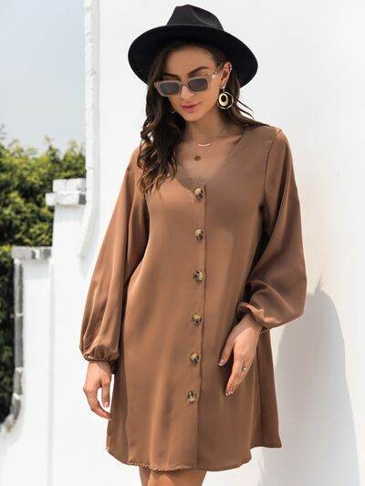 V-Neck Long Sleeve Mini Dress for a perfect OOTD – dress to impress outfits from Amexza