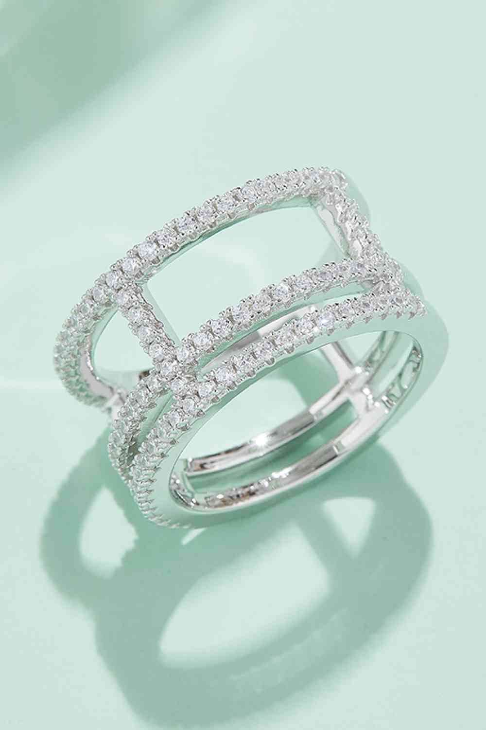 Adored Moissanite Cutout Wide Ring Silver for a perfect OOTD – dress to impress outfits from Amexza