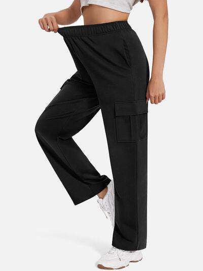 Pocketed High Waist Pants - Amexza