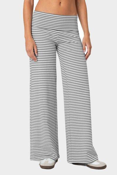 Striped Wide Leg Pants Gray for a perfect OOTD – dress to impress outfits from Amexza